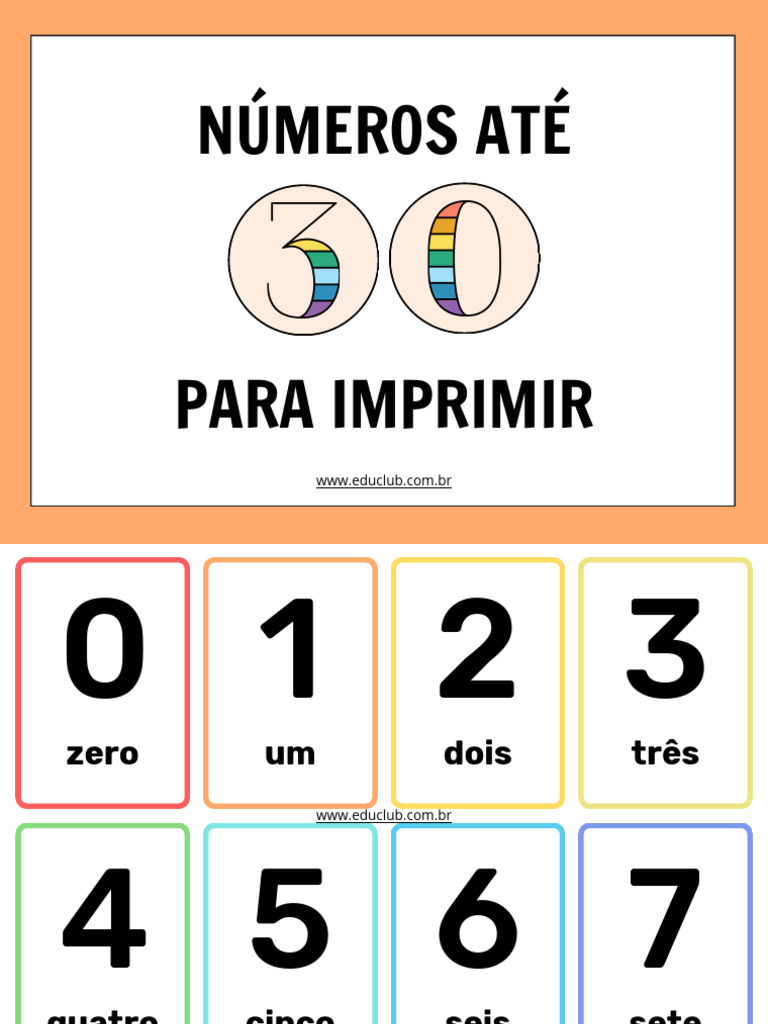 Números Até 30 para Imprimir | PDF