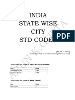 All India Statewise STD Codes