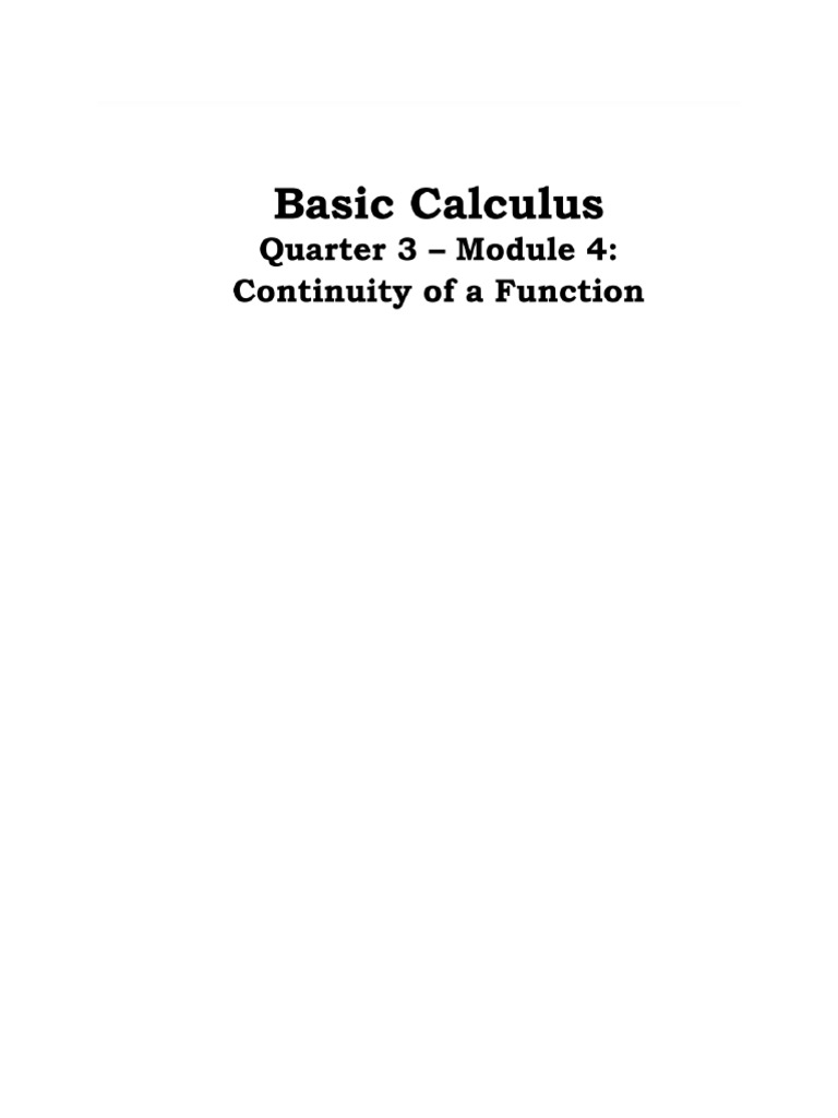 Basic Calculus Week 3 Lesson | PDF