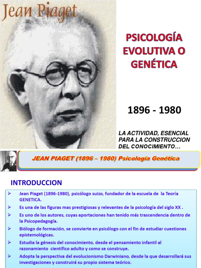 Teoría Genética de Jean Piaget Desarrollo cognitivo