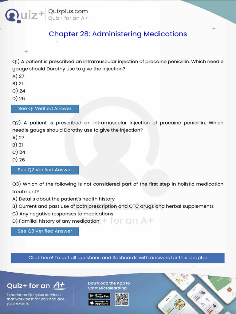 A Patient is Prescribed an Intramuscular Injection of Procaine ...