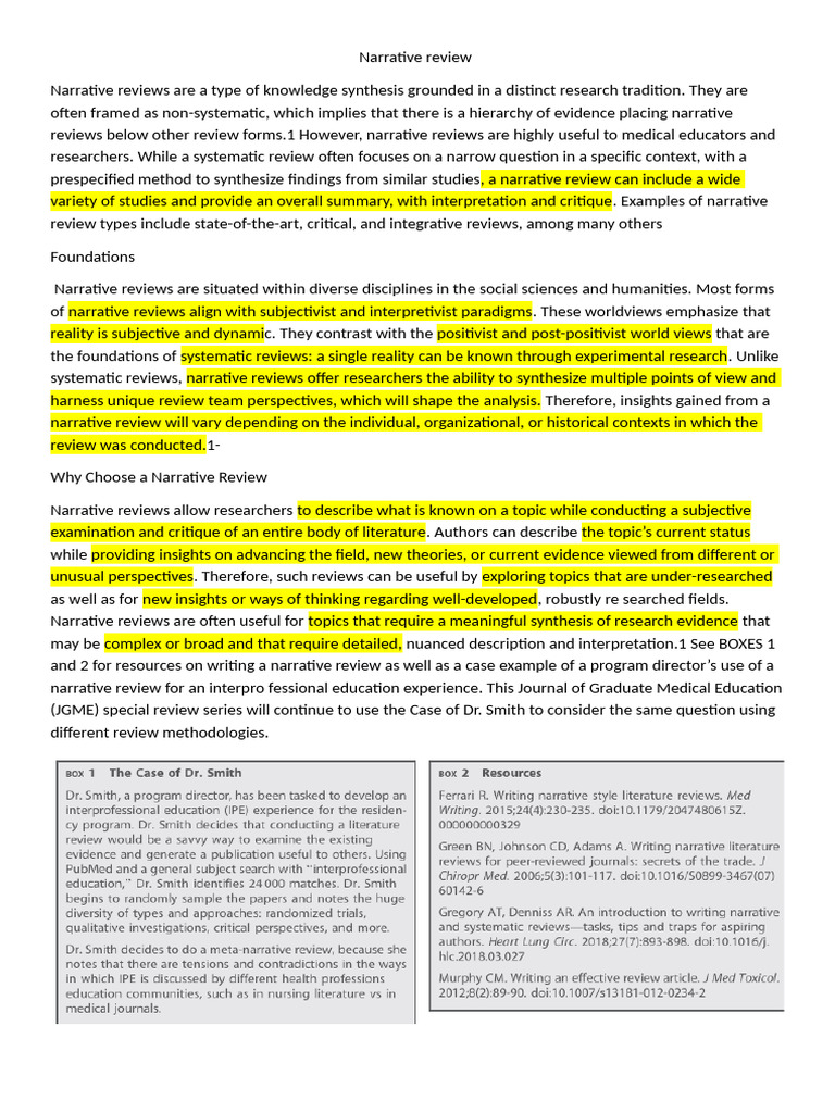 Narrative Review | PDF | Narrative | Qualitative Research