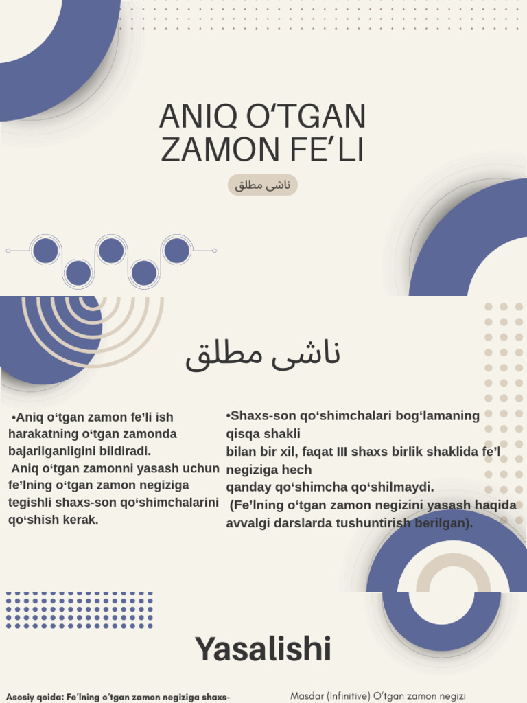 Aniq Oʻtgan Zamon Fe’Li | PDF