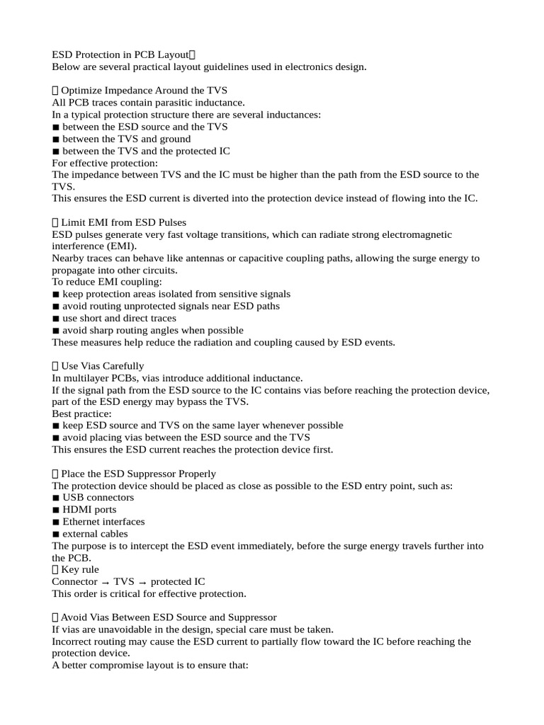 ESD Protection in PCB Layout | PDF | Electromagnetic Interference ...