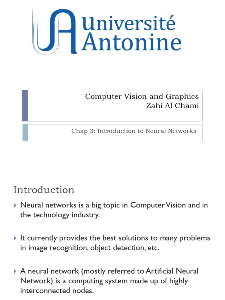 Chap 3 - Introduction to Neural Networks | PDF | Artificial ...