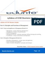 Syllabus of ICSE Business Studies: Part A: Principles and Functions of Management