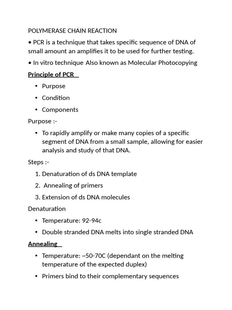 Bchem Polymerase Chain Reaction | PDF
