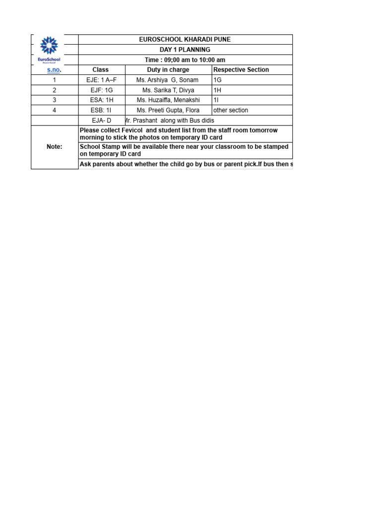 Day 1 Plan | PDF