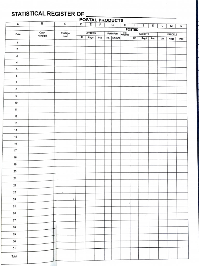 Spec_Statistical Register | PDF | Philately | Postage Stamp