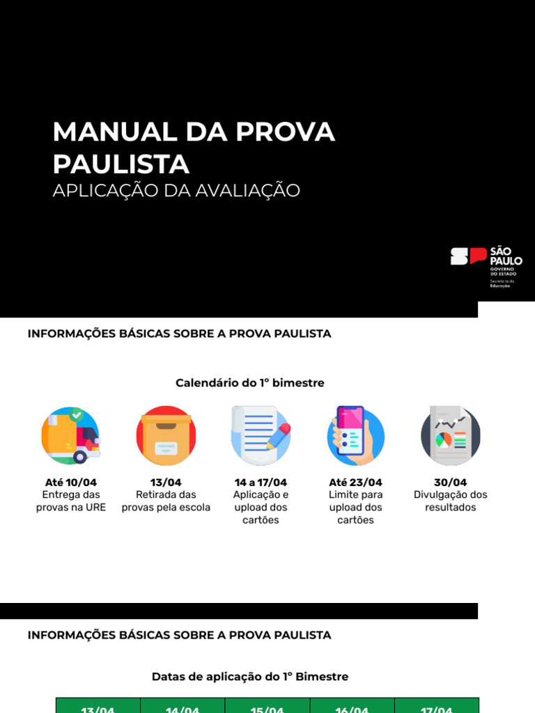 Manual 1 - Aplicação Da Prova Paulista | PDF