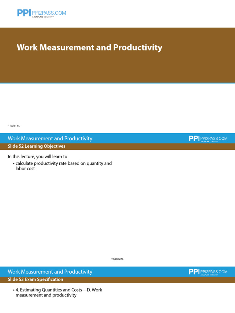 Work Measurement and Productivity | PDF