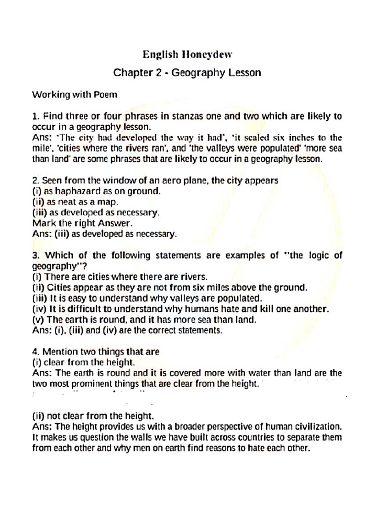 Geography Lesson | PDF