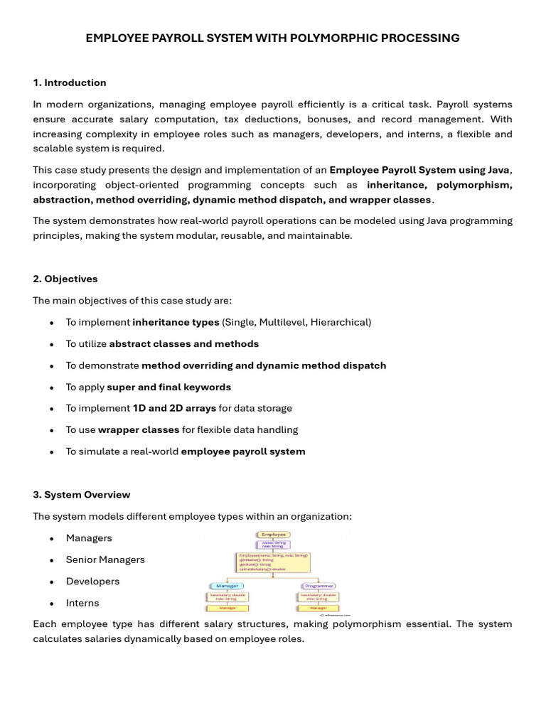 YEE PAYROLL SYSTEM WITH POLYMORPHIC PROCESSING | PDF | Method (Computer ...