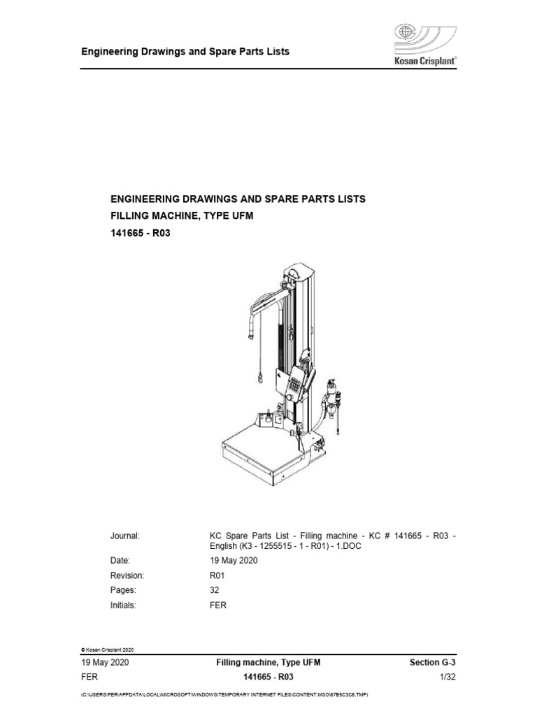 Spare parts list - Filling machine | PDF | Valve | Machines