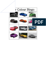 Car Colour Bingo