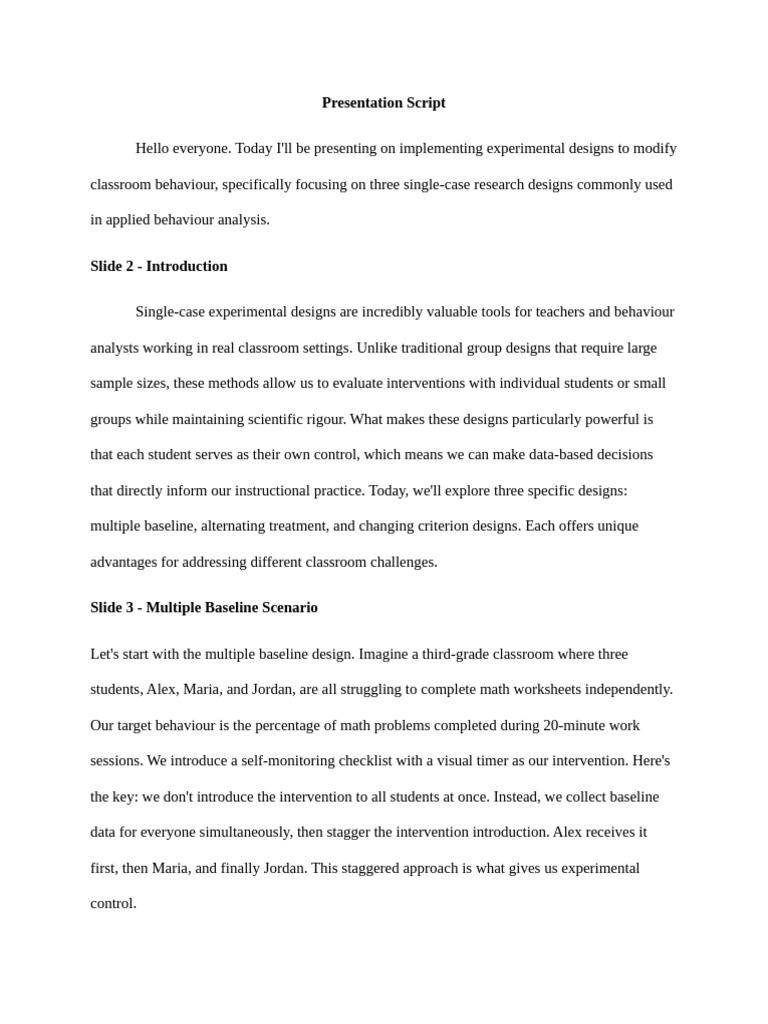 Presentation Script | PDF | Psychology | Cognition