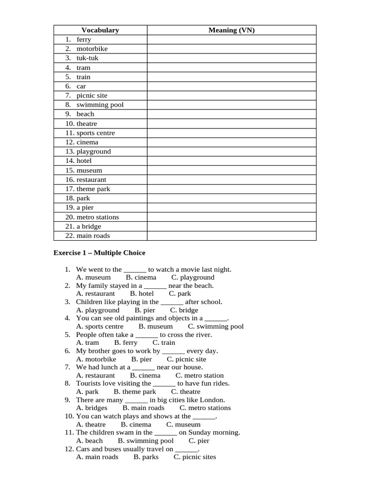 Unit 6 vocab 1 | PDF