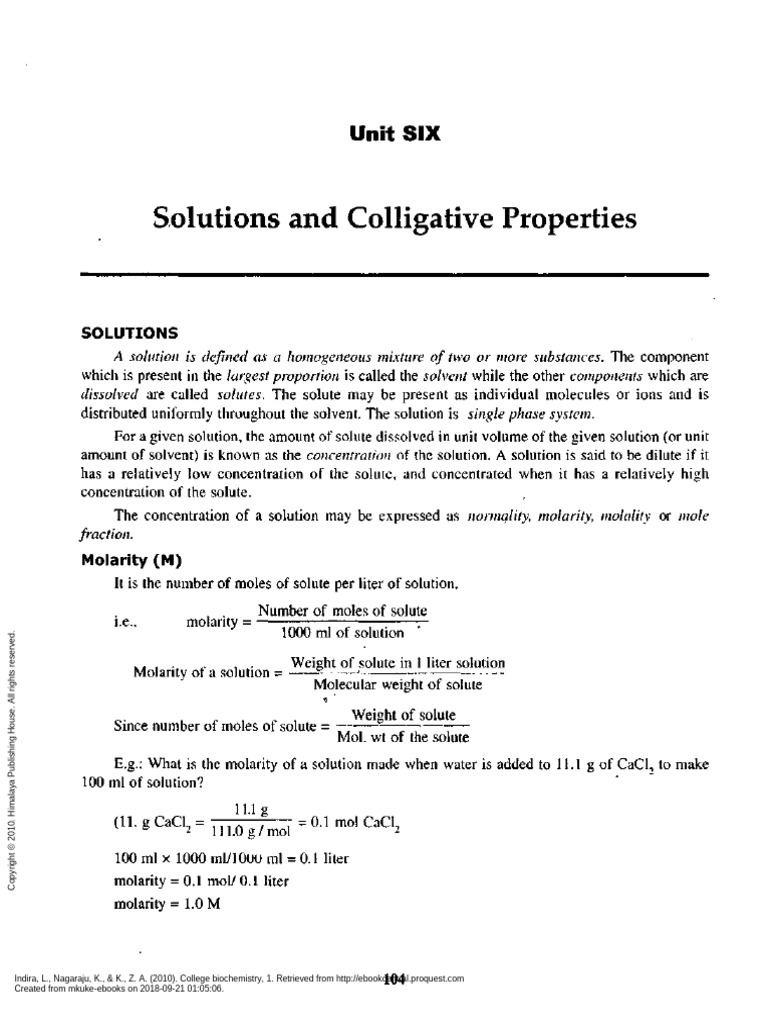 Solutions and Colligative Properties | PDF | Solubility | Solvation