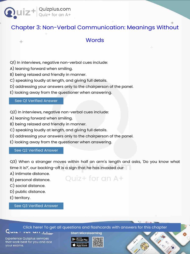 In Interviews Negative Nonverbal Cues Include | PDF | Nonverbal ...