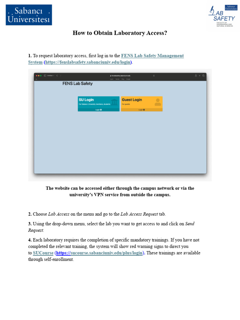 How to Obtain Laboratory Access With Table | PDF | Transmission ...