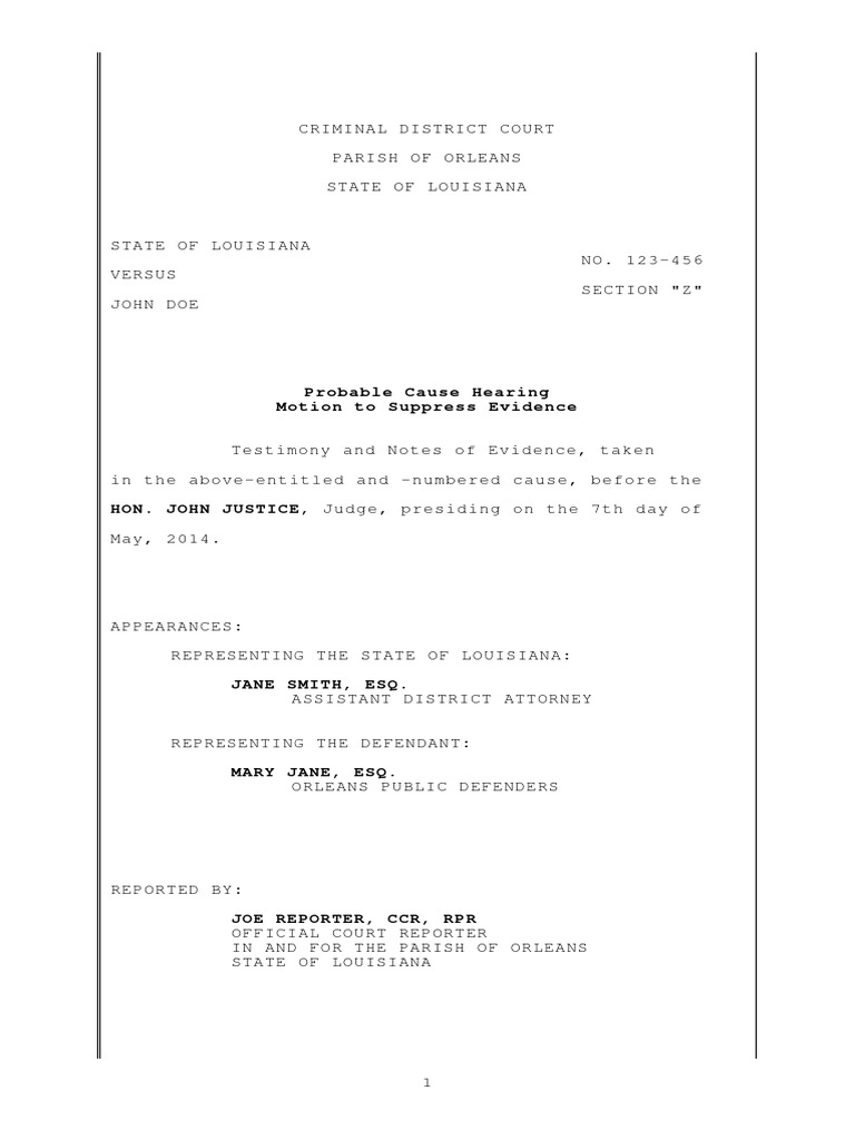 Court Transcript Procès Verbal Anglais | PDF | Witness | Crimes