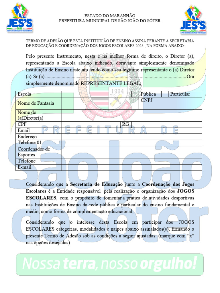 Termo de Adesão 2026 | PDF