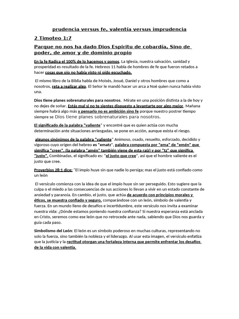 Valentia Versus Inprudencia | PDF | Valor | Fe