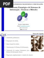 Aula 03 - Capitulo 02 - PDSI - Aula 02 - Planeamento Estratégico - Técnicas e Métodos 