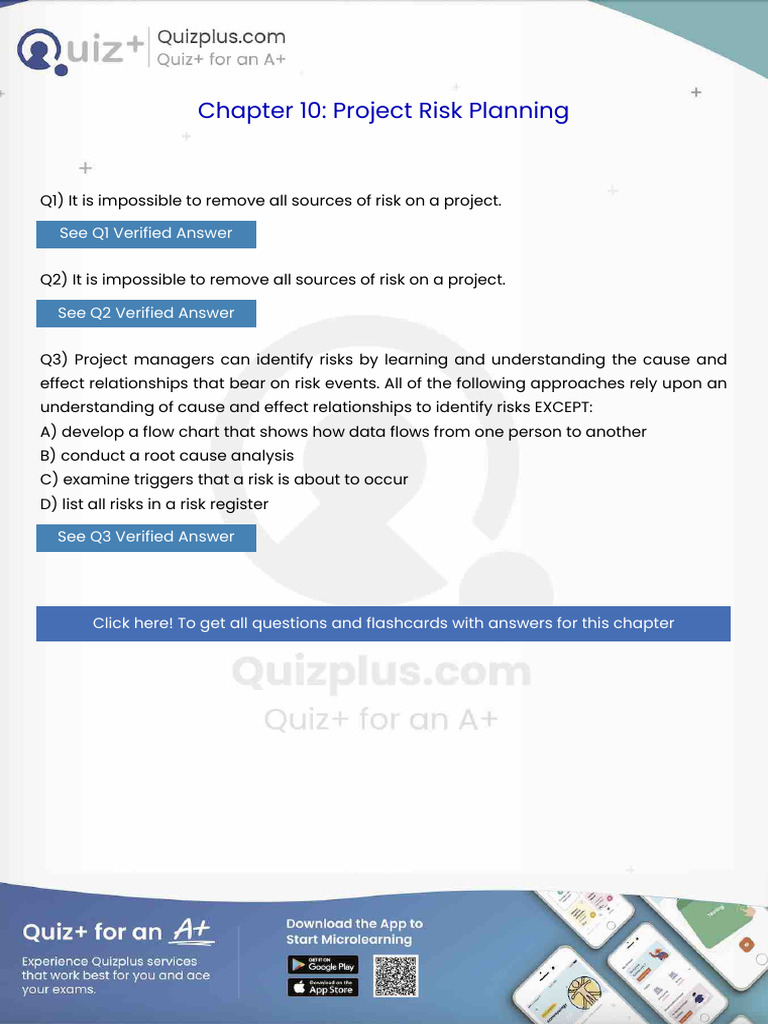 It is Impossible to Remove All Sources of Risk on a Project | PDF ...