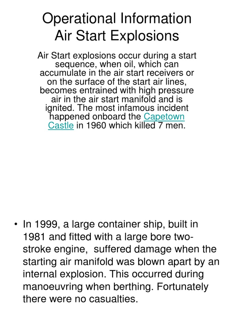 Air Start Explosion | PDF | Valve | Cylinder (Engine)