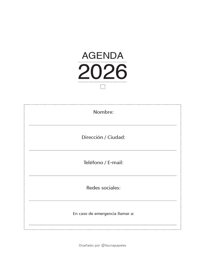 ANILLAR A5 - Agenda 2026 2 Dias Xpag Horizontal Sin Horarios | PDF