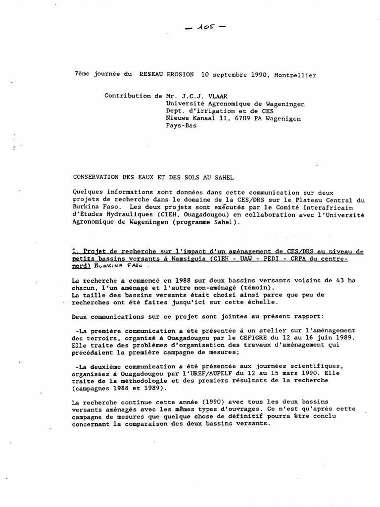 Conservation Des Eaux Et Des Sols Au Sahel | PDF | Digue | Eau et l ...