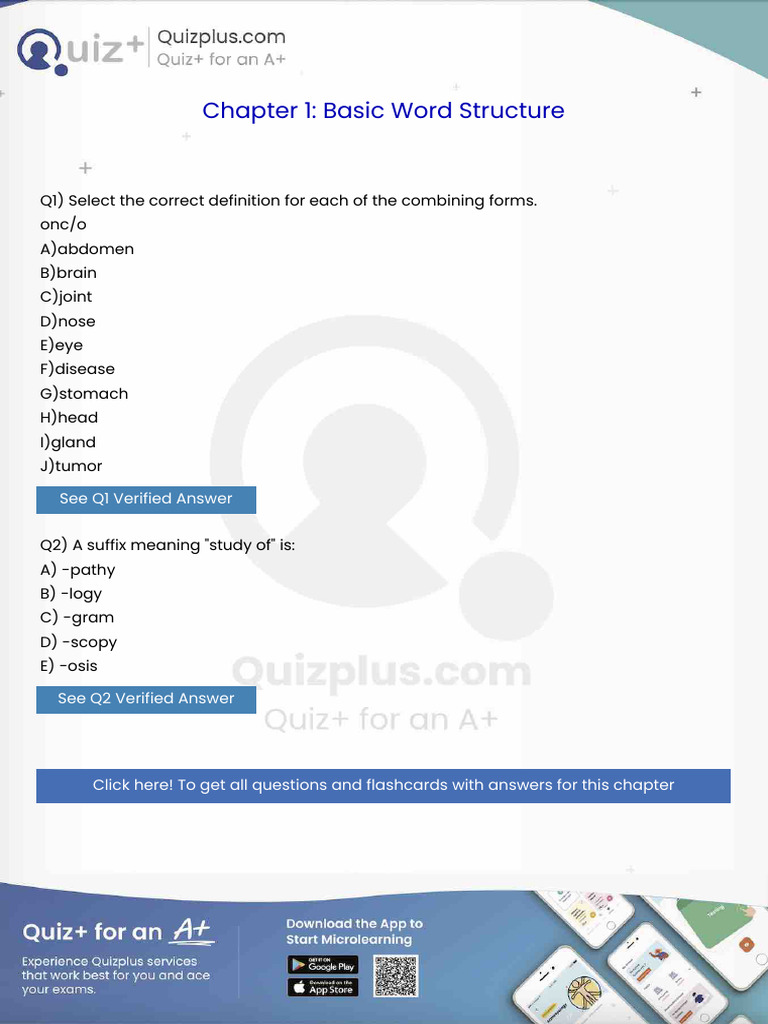 Select the Correct Definition for Each of the Combining ...