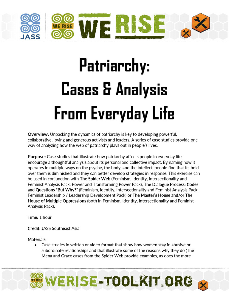Case Studies on Patriarchy | PDF | Patriarchy | Feminism