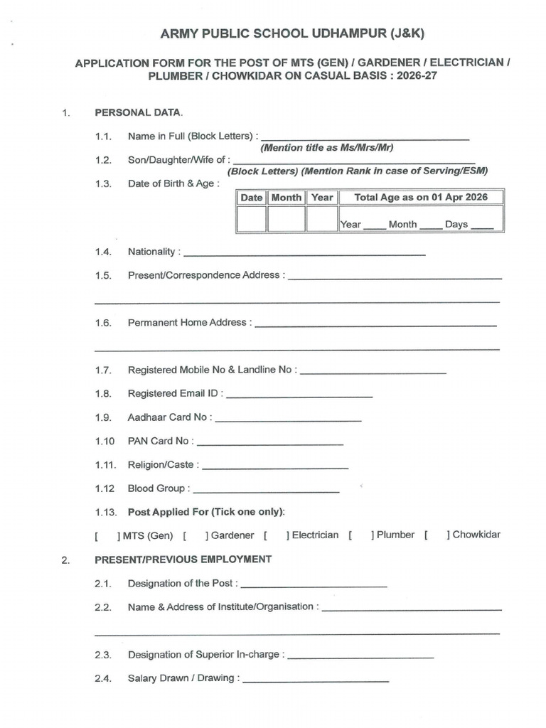 Application Form MTS (1) | PDF