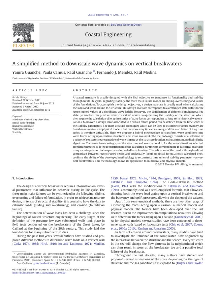 A Simplified Method to Downscale Wave Dynamics on Vertical Breakwaters ...