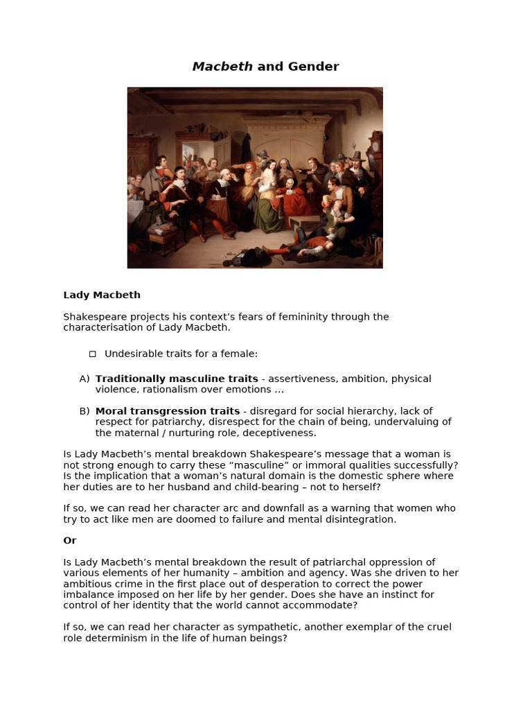 0. Macbeth and Gender NAS Notes | PDF | Macbeth | Gender
