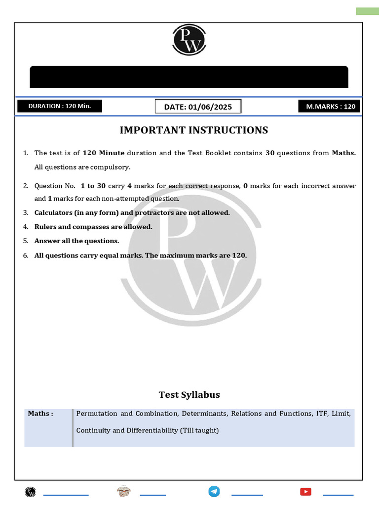 Test Paper 04 Test Paper | PDF | Chess Theory | Mathematics