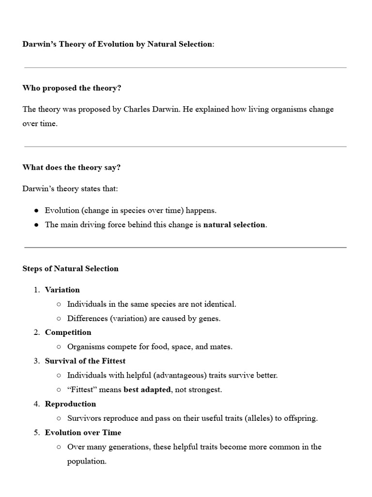 Notes - 2026-04-12T205705.643 | PDF | Natural Selection | Evolution