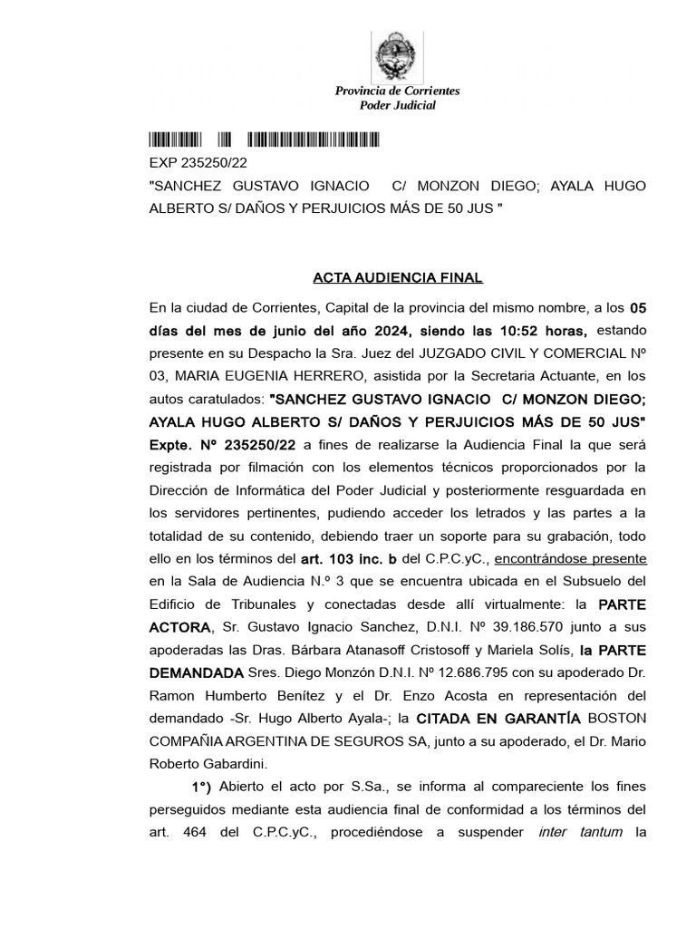 Acta de Audiencia Final | PDF | Esfera pública | Gobierno