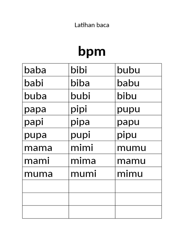 Latihan Baca | PDF