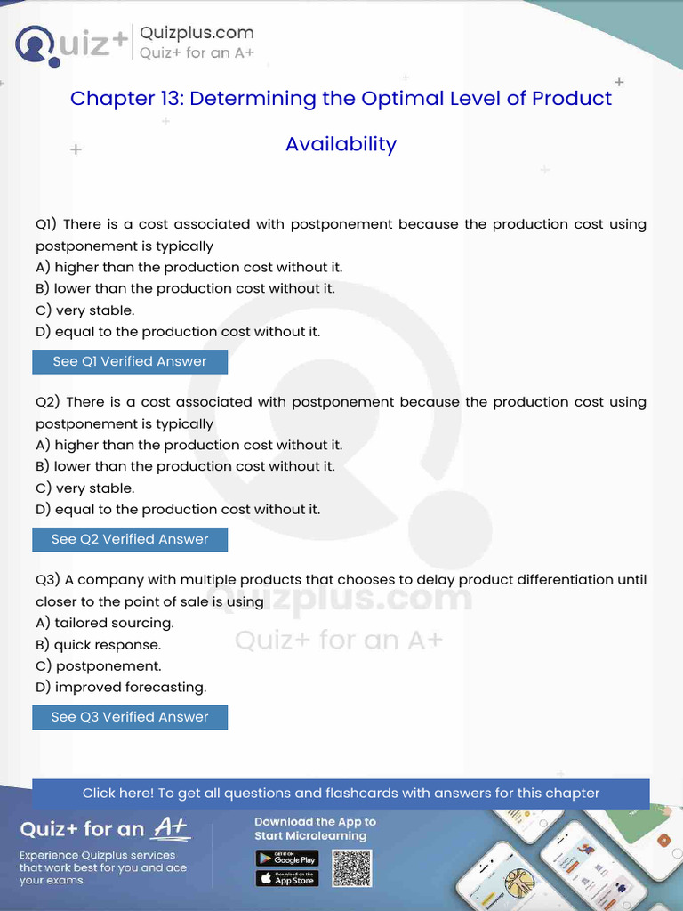 There is a Cost Associated With Postponement Because the Production ...