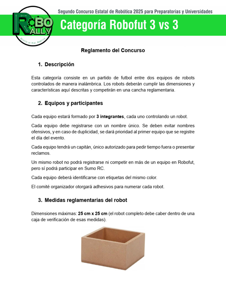 Reglamento Robofut | PDF | Robot | Robótica