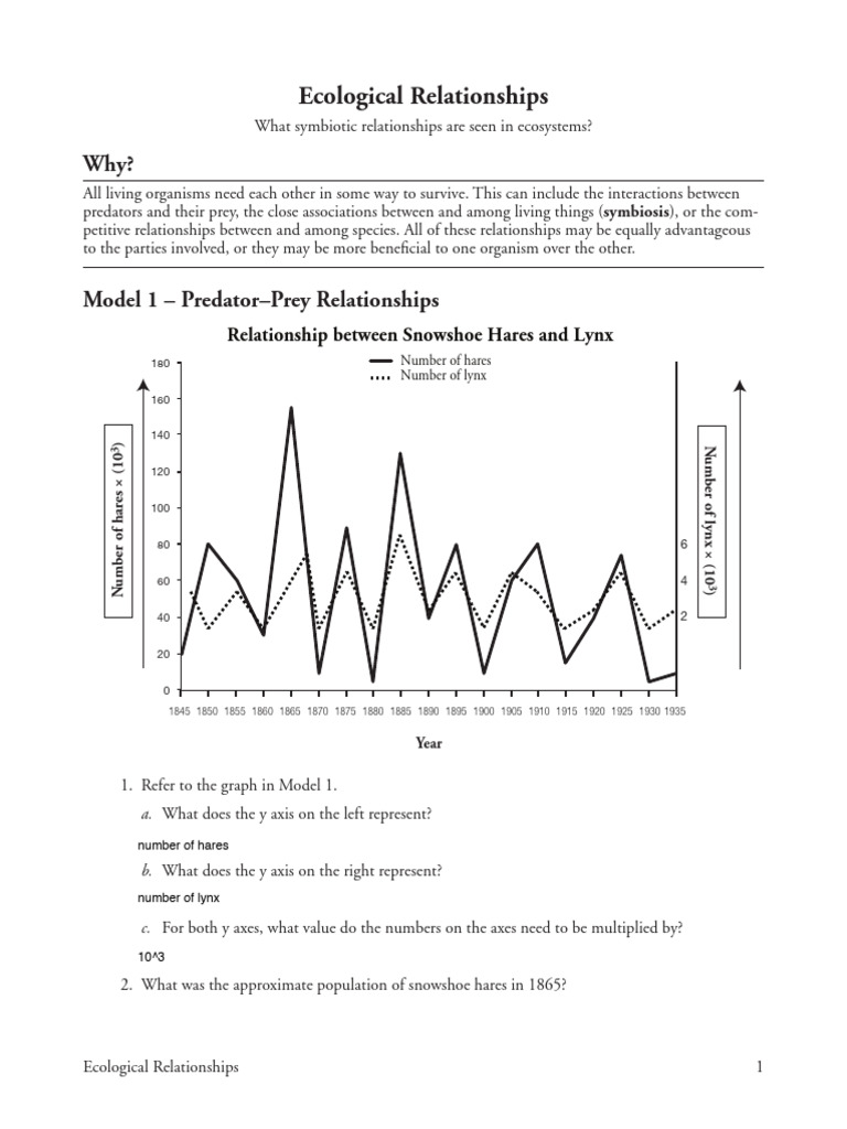 ecological relationships pogil | PDF | Symbiosis | Predation