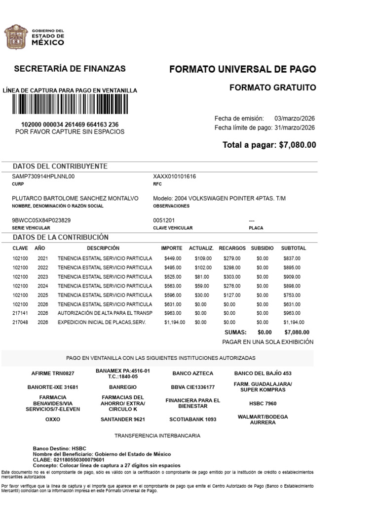 Formato Pago | PDF | Finanzas personales | Servicios financieros