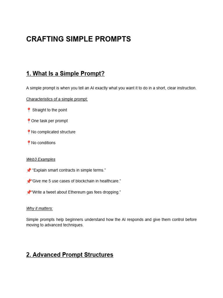 Day 2 & 3_week 1 - Crafting Simple Prompts | PDF | Human Communication