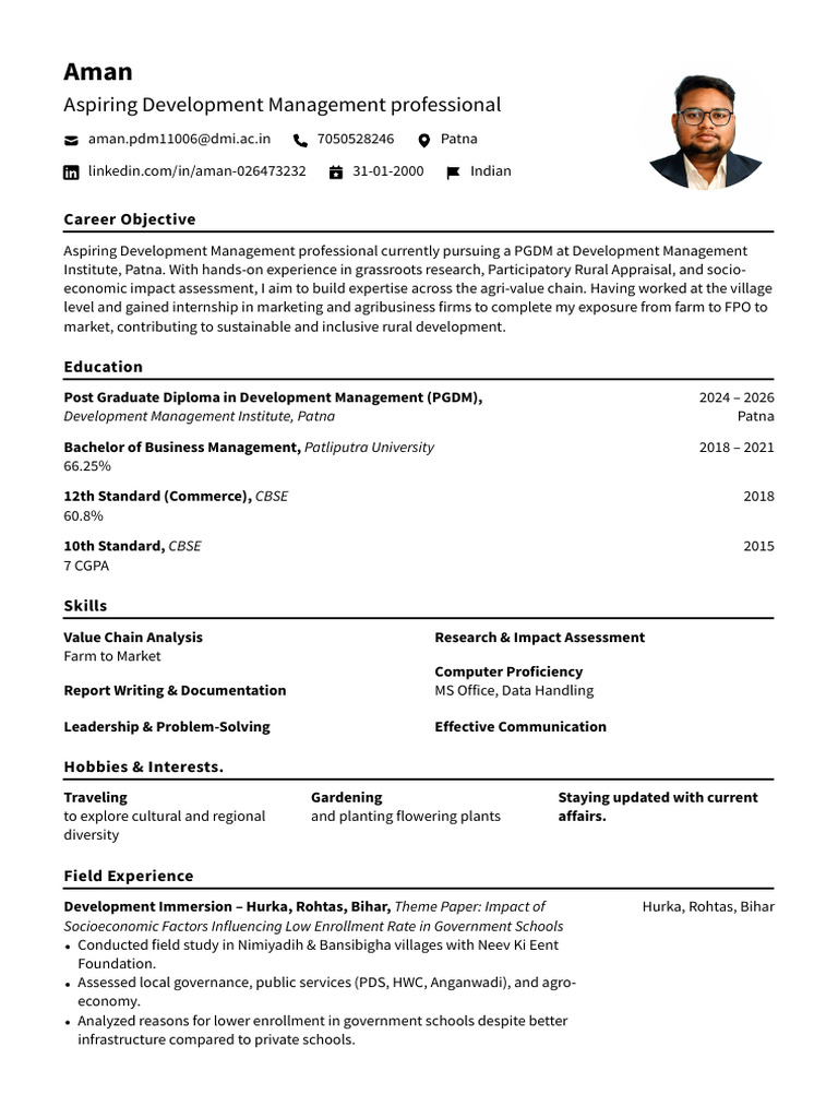 CV sample | PDF | Economies
