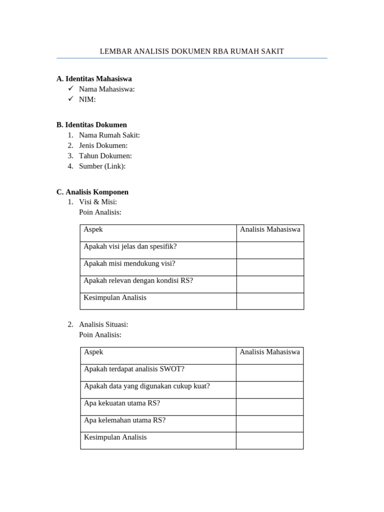 Lembar Analisis Rba | PDF