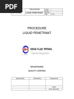 Liquid Penetrant Testing Procedure | PDF | Nondestructive Testing | Welding