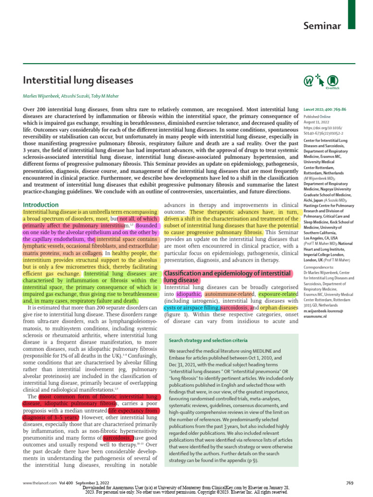 Interstitial Lung Diseases 2 | PDF | Respiratory Diseases | Lung